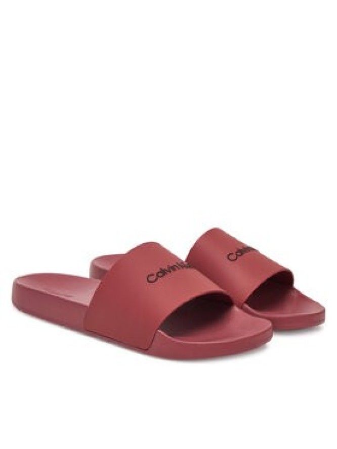 Calvin Klein Klapki Pool Slide Rubber HM0HM00455 Bordowy
