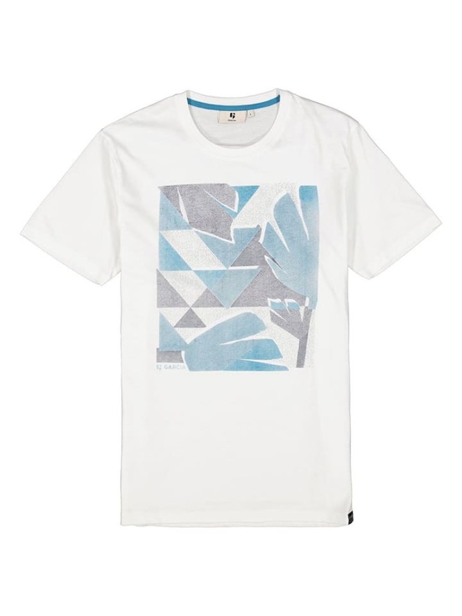 Garcia Koszulka w kolorze biało-niebieskim rozmiar: L