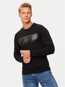 La Martina Longsleeve ZMR305 JS324 Czarny Regular Fit