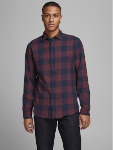 Jack&Jones Koszula 12181602 Granatowy Slim Fit