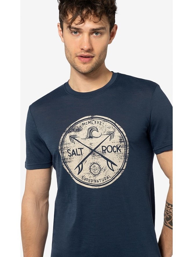super.natural Koszulka "Salt&Rock" w kolorze granatowym rozmiar: S
