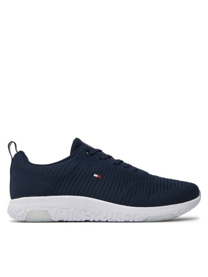 Tommy Hilfiger Sneakersy Corporate Knit Rib Runner FM0FM02838 Granatowy