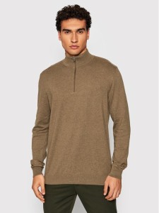 Selected Homme Sweter Berg 16074687 Brązowy Regular Fit