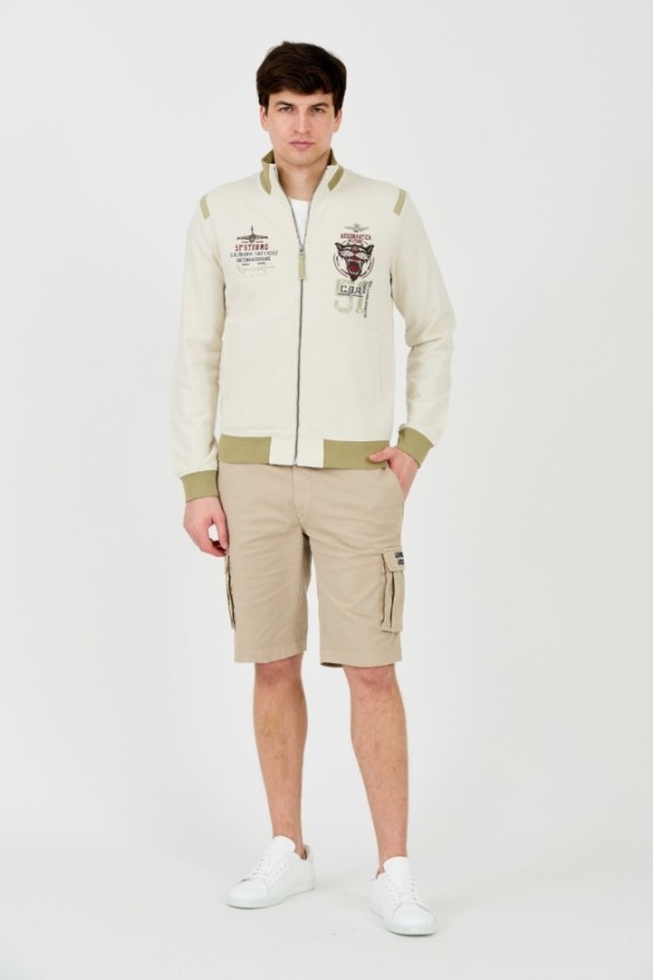 AERONAUTICA MILITARE Beżowa bluza Embroidered 51st