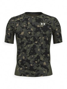 Koszulka treningowa męska Under Armour UA Hg Armour Prtd Ss - oliwkowa/khaki