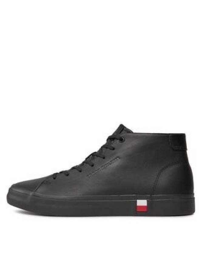 Tommy Hilfiger Sneakersy Hi Vulc Leather Detail FM0FM05045 Czarny