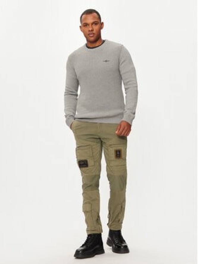 Aeronautica Militare Sweter 242MA1453L409 Szary Regular Fit