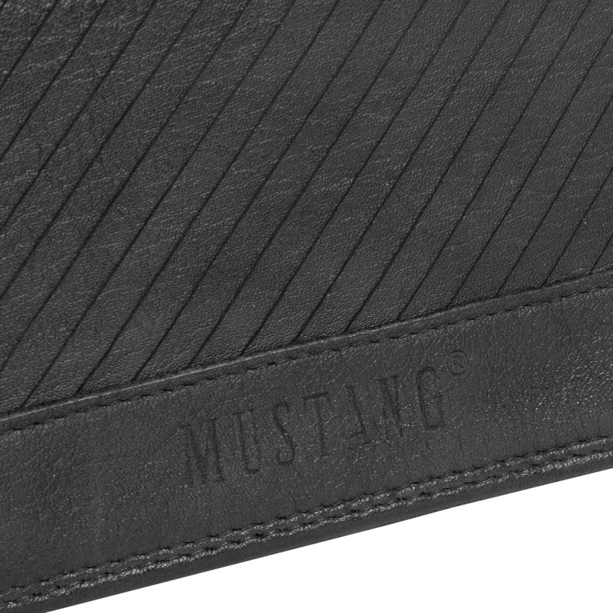 MUSTANG Brasilia Wallet Flap Opening Medium UNIWERSALNY SKÓRZANY PORTFEL PREMIUM POJEMNY NA KARTY SKÓRA BLACK 06.106200