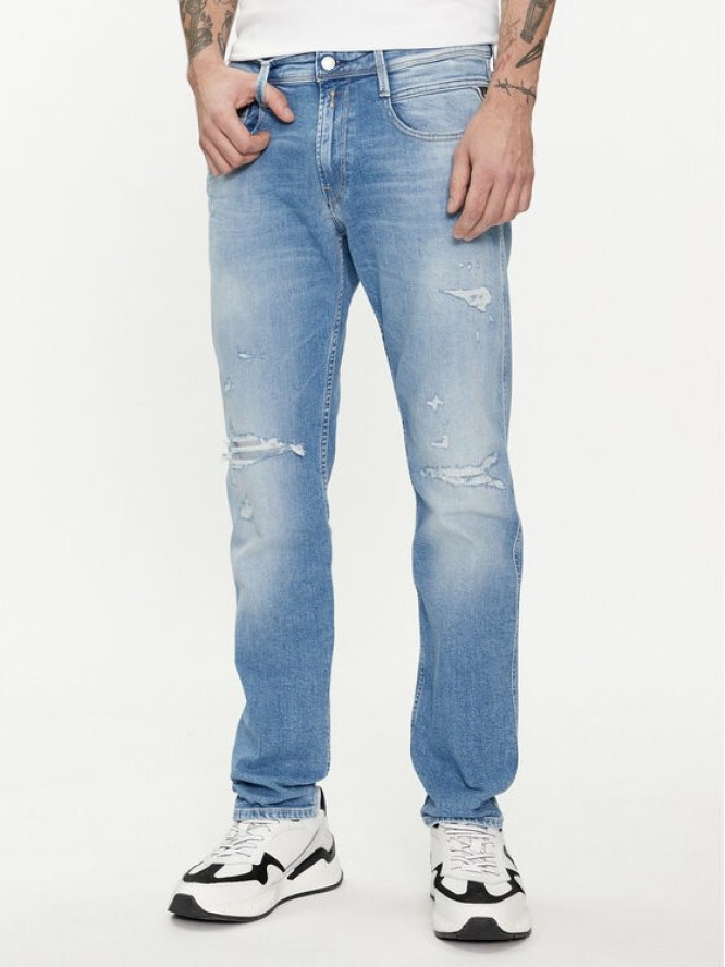 Replay Jeansy Anbass M914Y.000.573 Niebieski Slim Fit