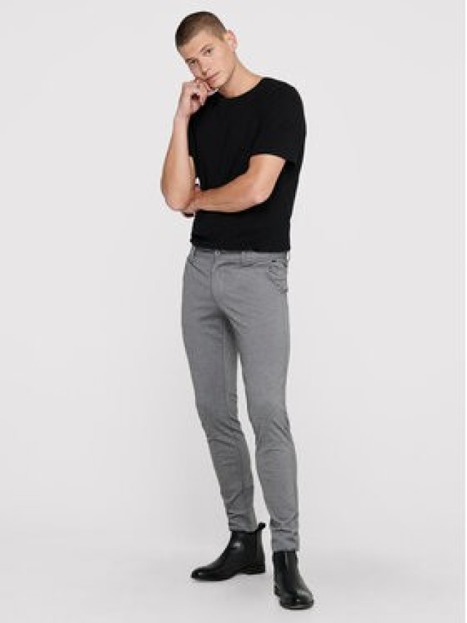 Only & Sons Chinosy Mark 22010209 Szary Slim Fit