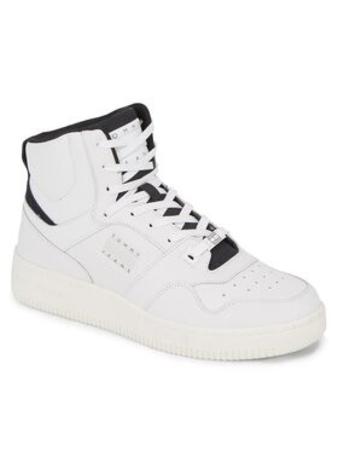 Tommy Jeans Sneakersy Basket Mid EM0EM01258 Biały