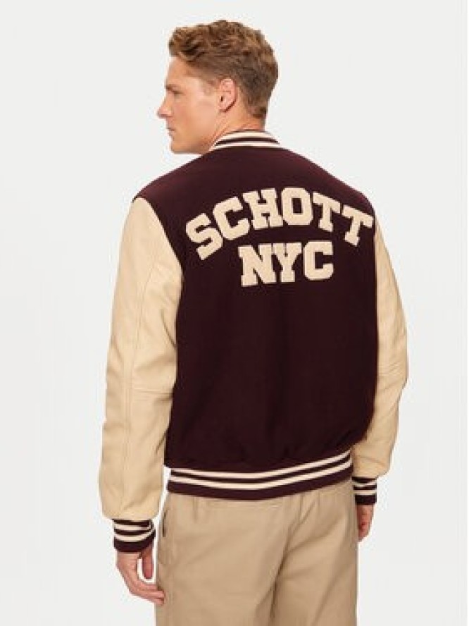 SCHOTT N.Y.C. Kurtka bomber LC8705 Bordowy Regular Fit