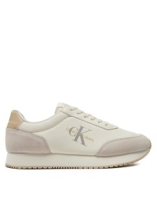 Calvin Klein Jeans Sneakersy Retro Runner Low Mix Mtl YM0YM01032 Écru