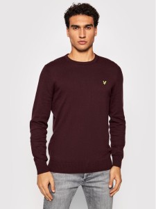 Lyle & Scott Sweter KN400VC Bordowy Regular Fit