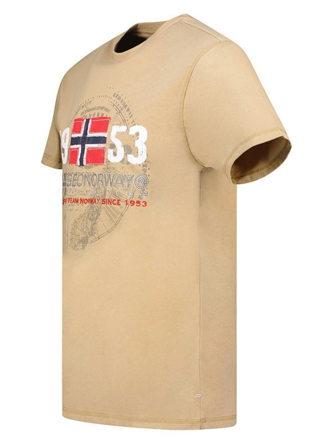 Geographical Norway Koszulka w kolorze beżowym rozmiar: S