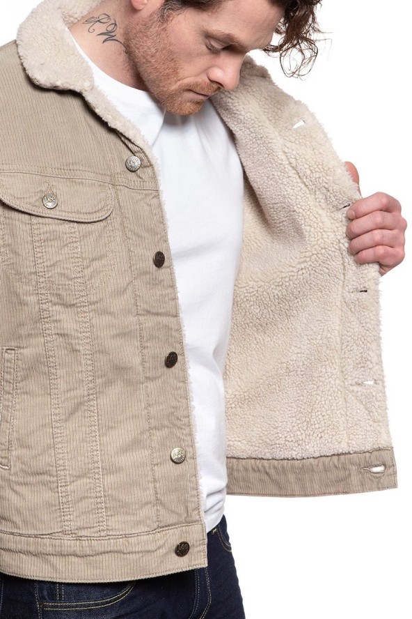 KURTKA ZIMOWA LEE SHERPA JACKET BEIGE L87AQM97