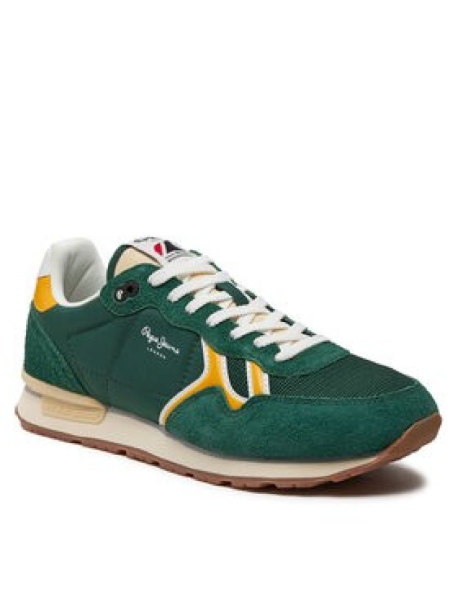 Pepe Jeans Sneakersy Brit Fun M PMS31046 Zielony