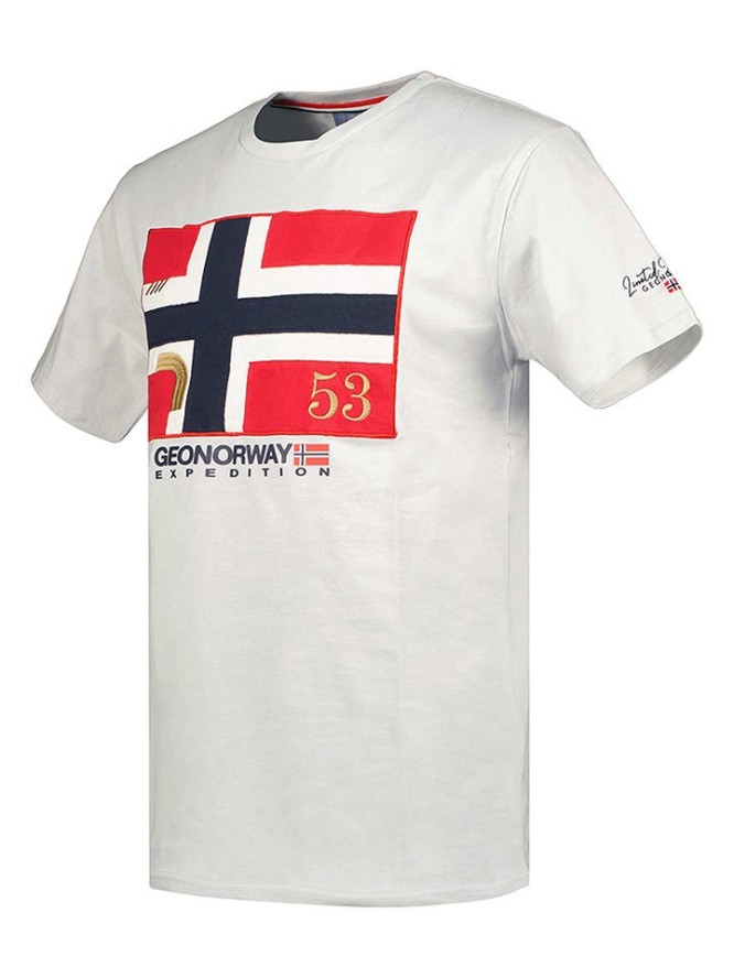 Geographical Norway Koszulka w kolorze jasnoszarym rozmiar: L