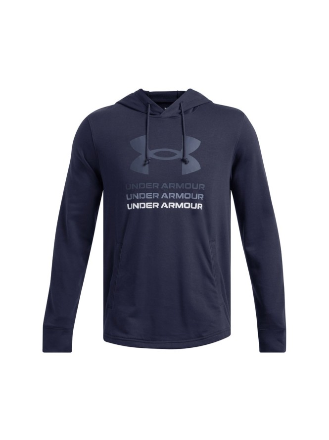 Bluza dresowa męska Under Armour UA Rival Terry Graphic Hood - granatowa