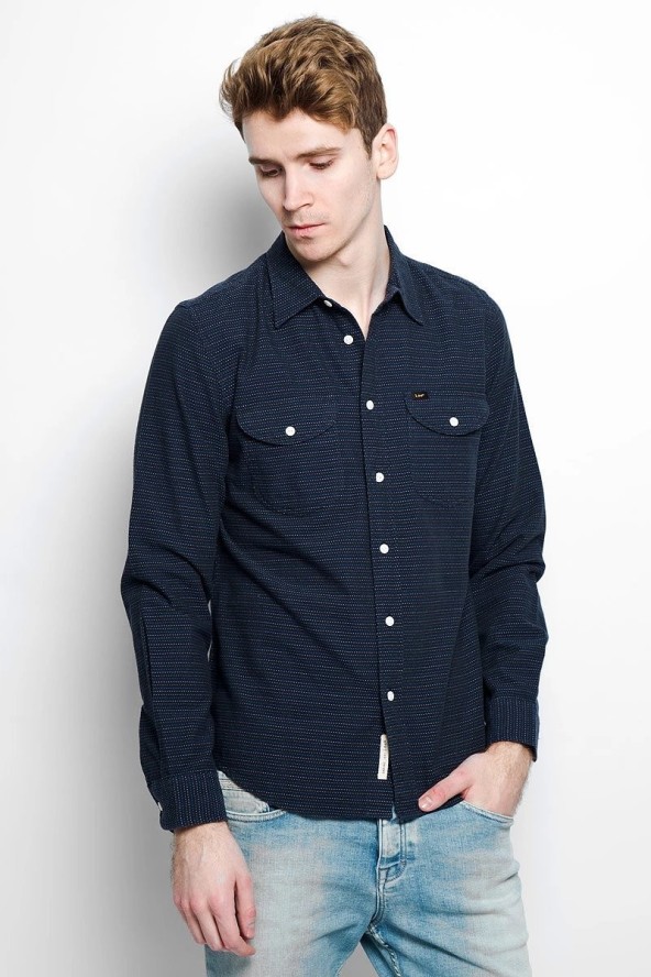 LEE WORKER SHIRT MĘSKA KOSZULA DŁUGI RĘKAW BRIGHT NAVY L866ZICF