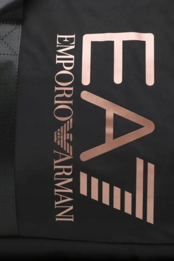 EA7 Czarna torba sportowa z różowym logo