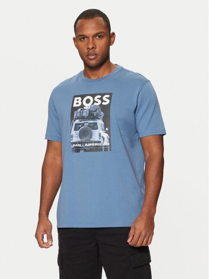 BOSS T-Shirt Te_Mextour 50535079 Niebieski Regular Fit