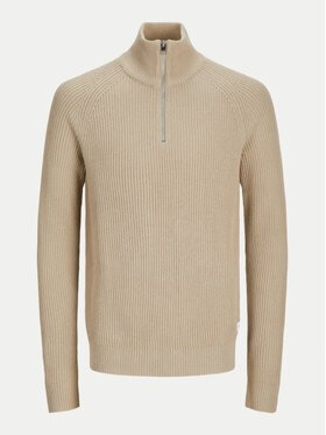 Jack&Jones Sweter Pannel 12258473 Beżowy Regular Fit