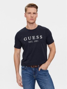 Guess T-Shirt U4RI22 K6YW0 Granatowy Regular Fit