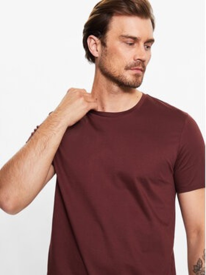 Boss T-Shirt 50468395 Bordowy Slim Fit