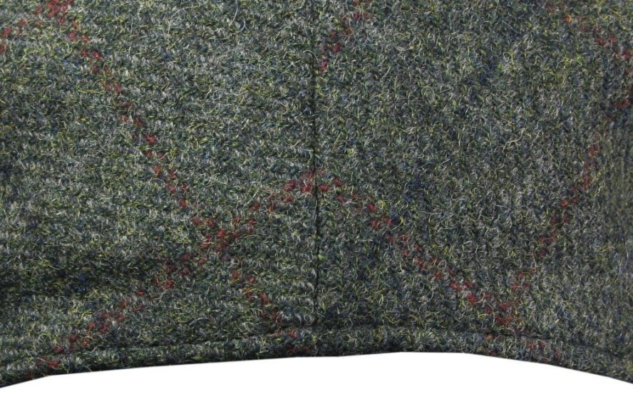 Kaszkiet Wełniany Zielony w Kratkę Jesienno-Zimowy, Bez Regulacji -Pako Jeans