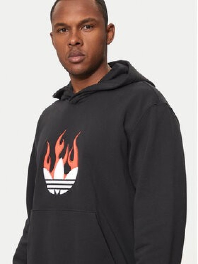 adidas Bluza Flames Logo IS0208 Czarny Regular Fit