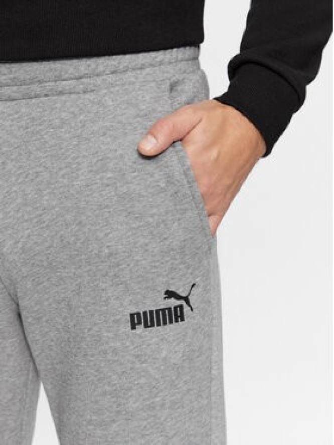 Puma Spodnie dresowe Ess Logo 586714 Szary Regular Fit