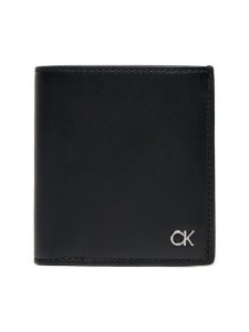 Calvin Klein Mały Portfel Męski Metal Ck Trifold 6Cc W/Coin K50K512290 Czarny