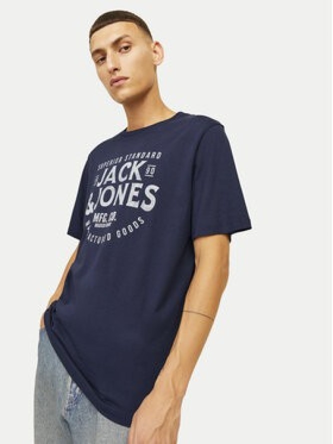 Jack&Jones T-Shirt Jeans 12256779 Granatowy Standard Fit