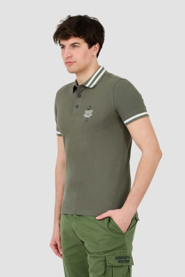 AERONAUTICA MILITARE Zielone polo Short Sleeve