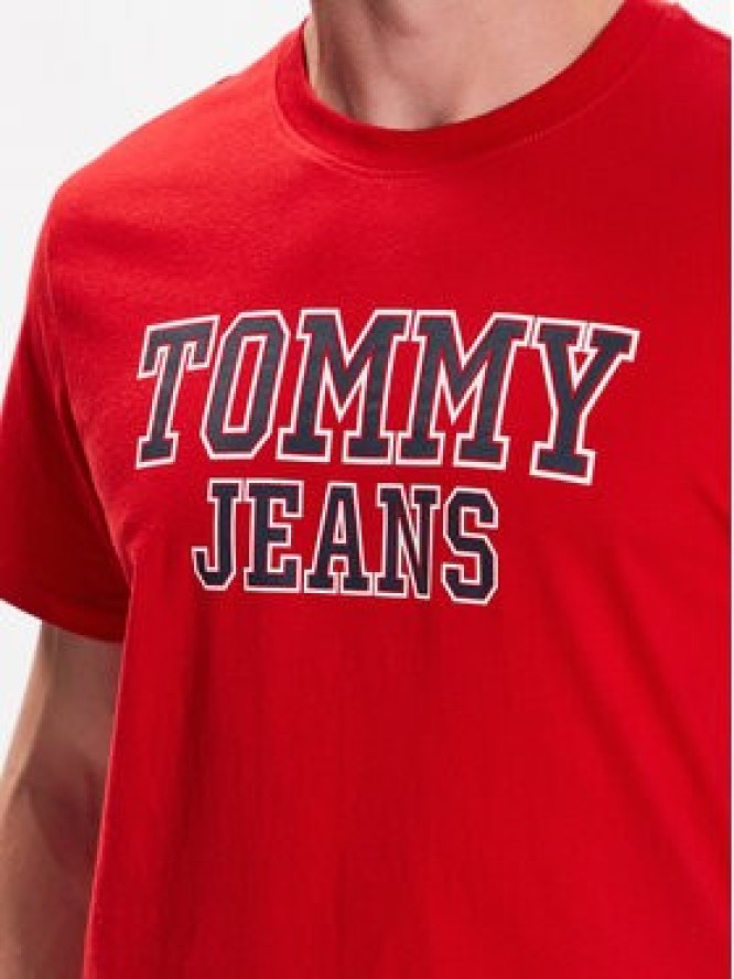 Tommy Jeans T-Shirt Essential DM0DM16405 Czerwony Regular Fit