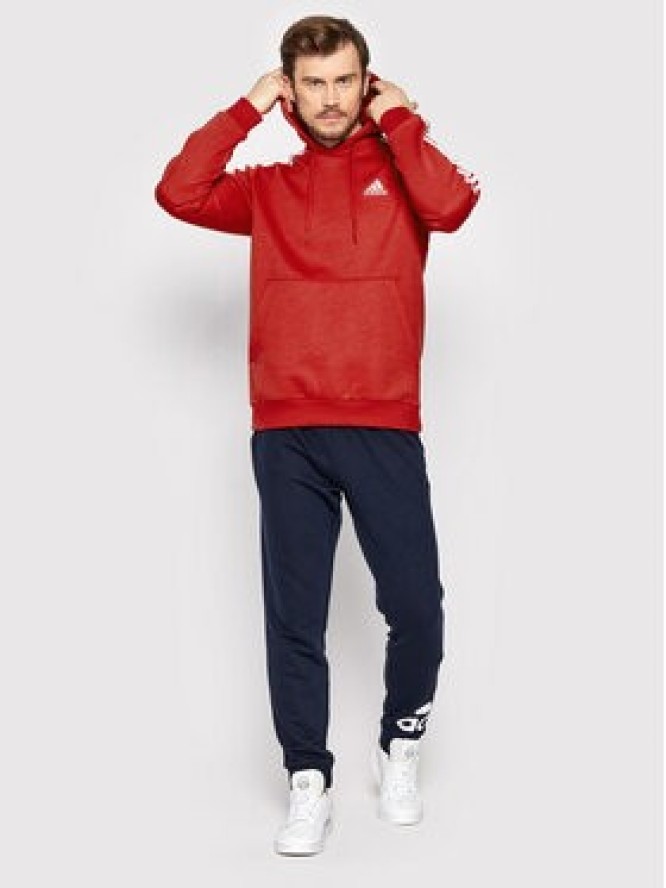 adidas Bluza Essentials Fleece 3-Stripes GU2523 Czerwony Regular Fit