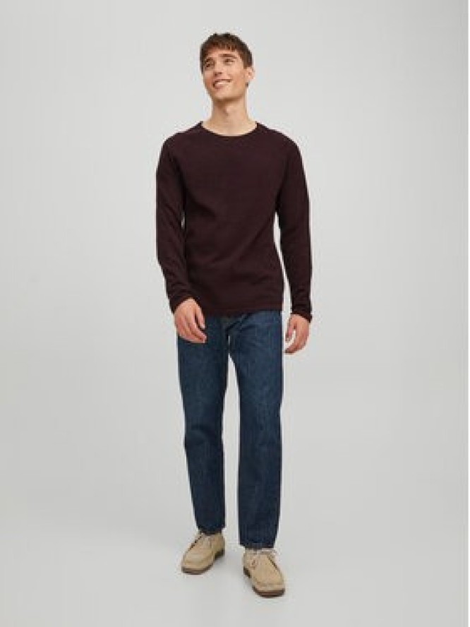 Jack&Jones Sweter 12157321 Bordowy Regular Fit