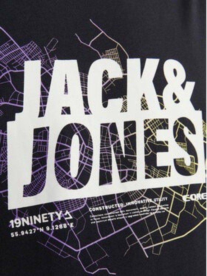 Jack&Jones T-Shirt Map Logo 12252376 Czarny Standard Fit