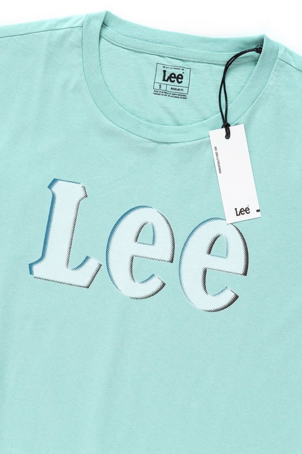 LEE T SHIRT DISTORTED LOGO TEE FADED MINT L61OFENC