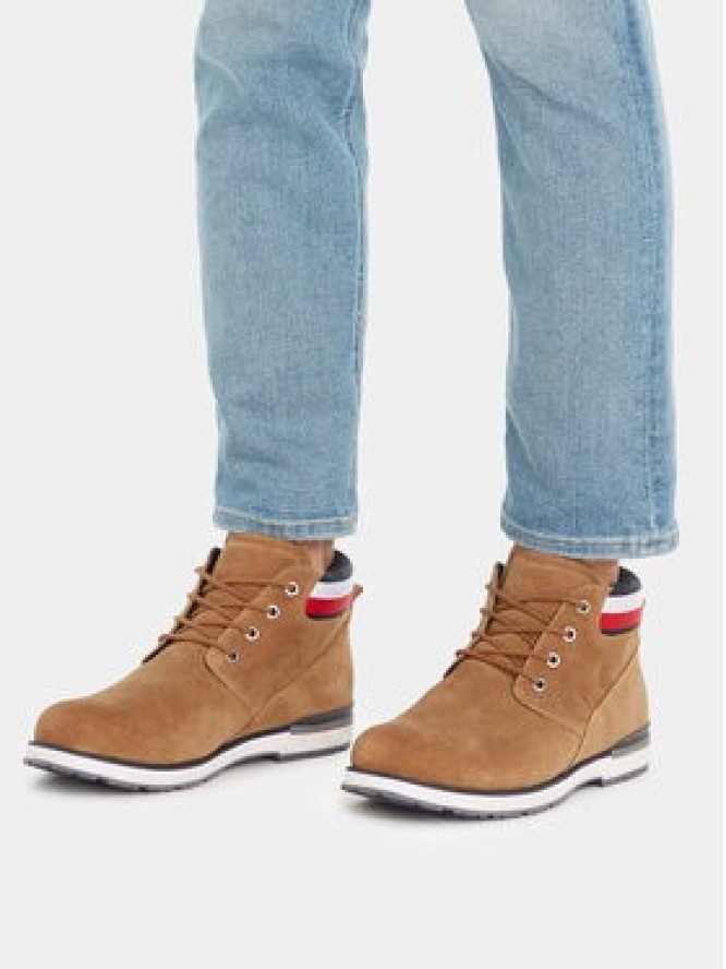 Tommy Hilfiger Trapery Core Hilfiger Suede Boot FM0FM04800 Brązowy