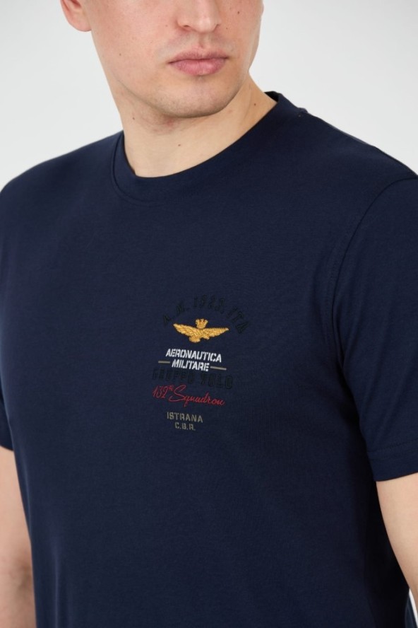 AERONAUTICA MILITARE Granatowy t-shirt Short Sleeve