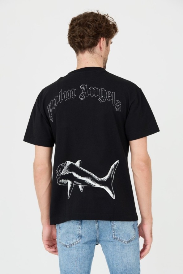 PALM ANGELS Czarny t-shirt Broken Shark Classic Tee