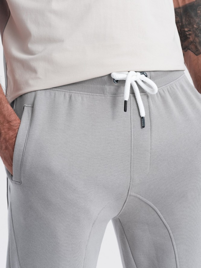 Męskie spodnie dresowe typu jogger - szare V8 OM-PABS-0173 - XXL