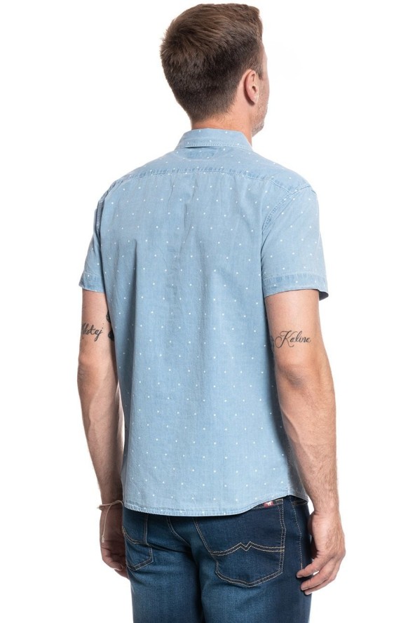 WRANGLER SS 1 PKT SHIRT CERULEAN BLUE W5L56GXVT