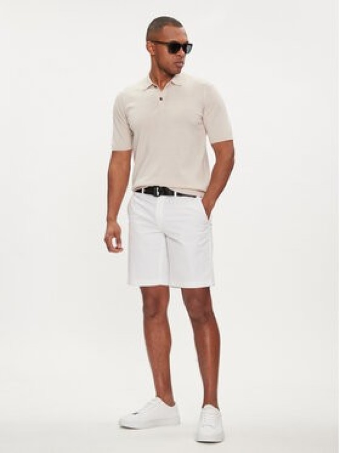 Calvin Klein Szorty materiałowe Modern Twill K10K111788 Biały Slim Fit