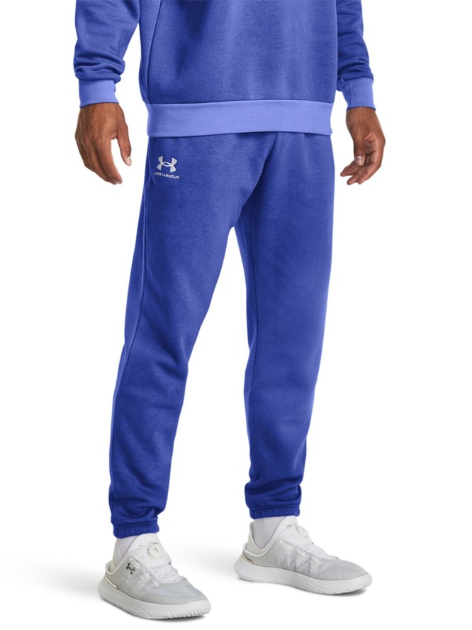 Spodnie dresowe męskie Under Armour UA Essential Flc Novelty Jgr - granatowe