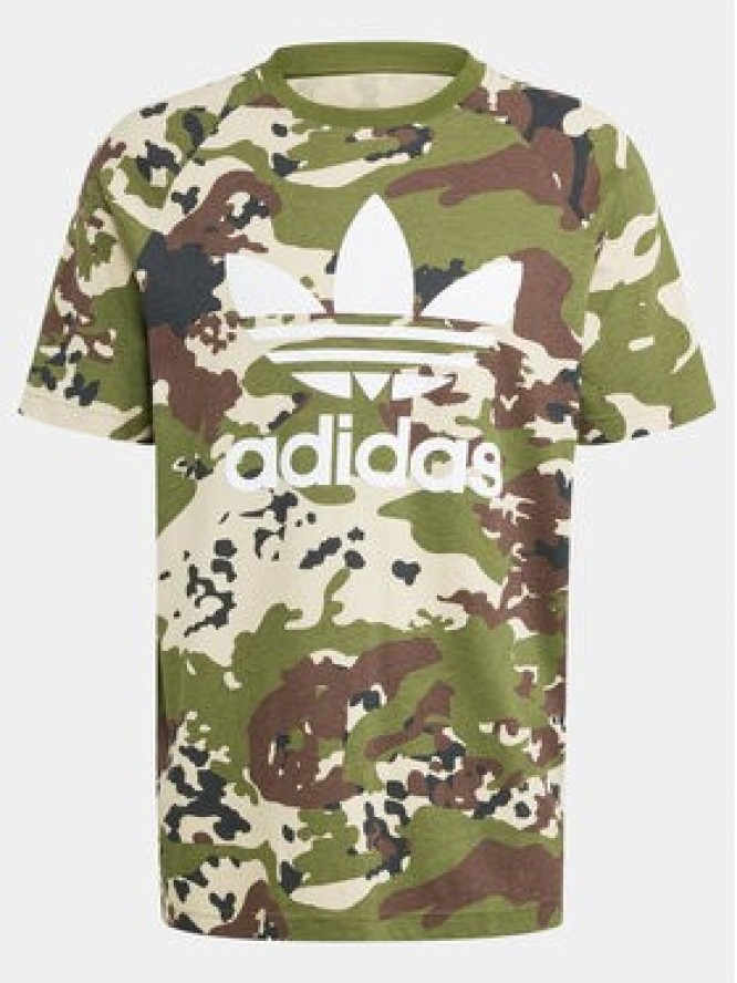 adidas T-Shirt Camo IS0215 Zielony Regular Fit