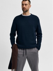 Selected Homme Sweter 16079776 Granatowy Regular Fit