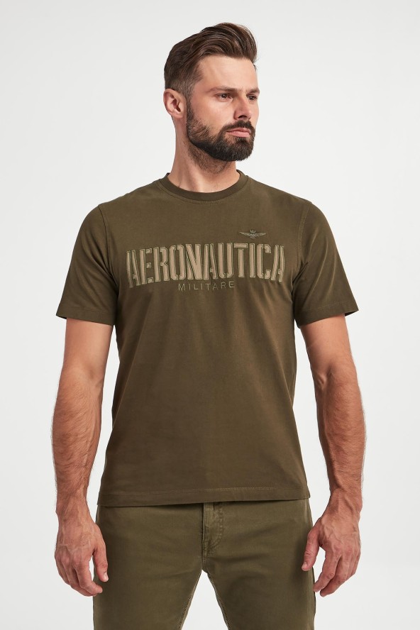 T-shirt męski z logo AERONAUTICA MILITARE